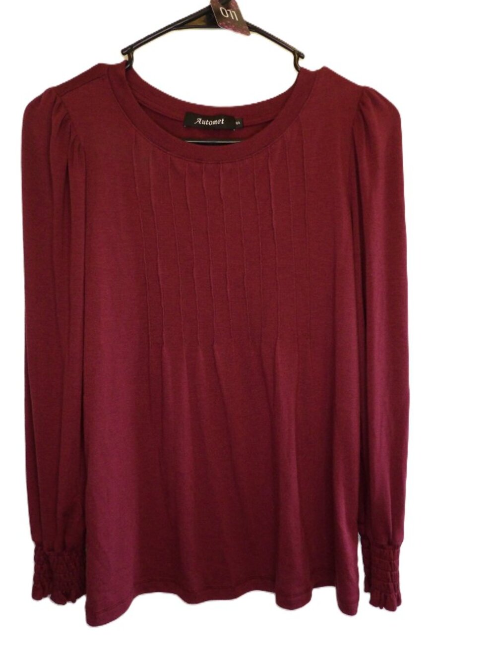 Automet, Red long sleeve with cuff and neckline detail (Women's Small)